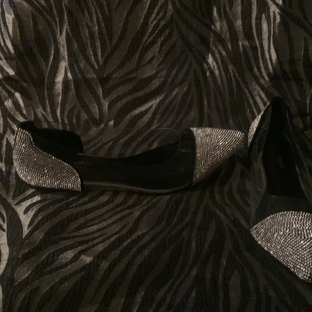 Clear Rhinestone Pointed Toe Flats - Picture 4 of 7